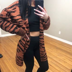 Tiger print cardigan